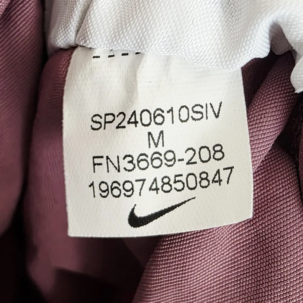 Nike Pink Lightweight Full Zip Stand Collar Flap Pockets Jacket Women's Size M